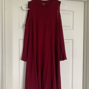 Red dress with shoulder cutout